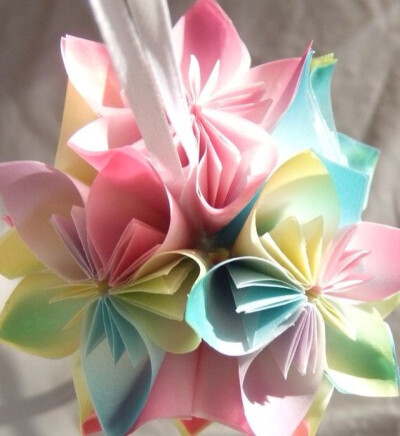 手工折纸花球