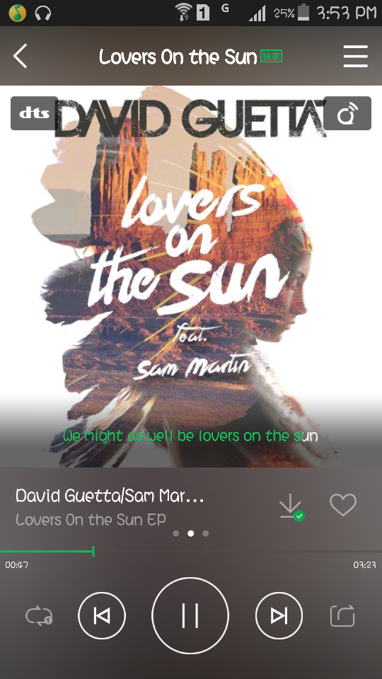 ♡《 Lovers on the sun 》David Guetta / Sam Martin.听这首歌的时候刚刚看完《星际迷航》，偶然在别的节目听到就把视频往回倒了倒特意搜了下，感觉很带感…有种和星际很配的感觉有种复古又很未来的feel，不知道为什么，但是明明毫无关系…哈哈