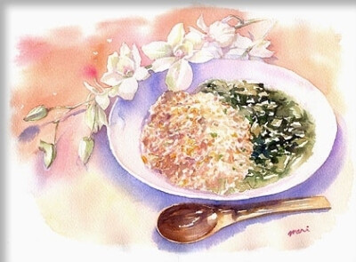 日本美食画家Mari美食水彩画