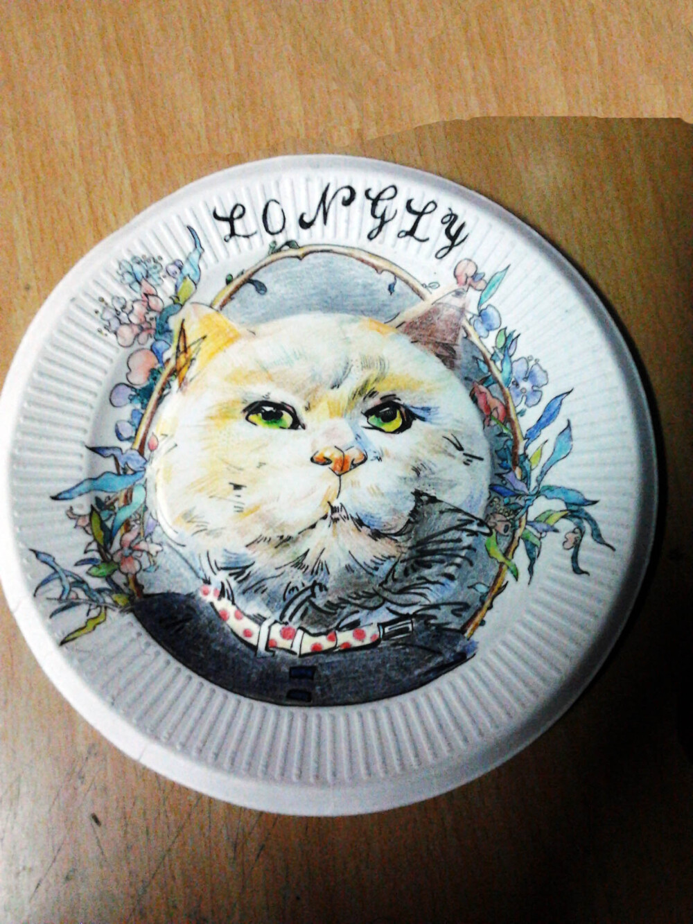 自己手工绘制插画猫。