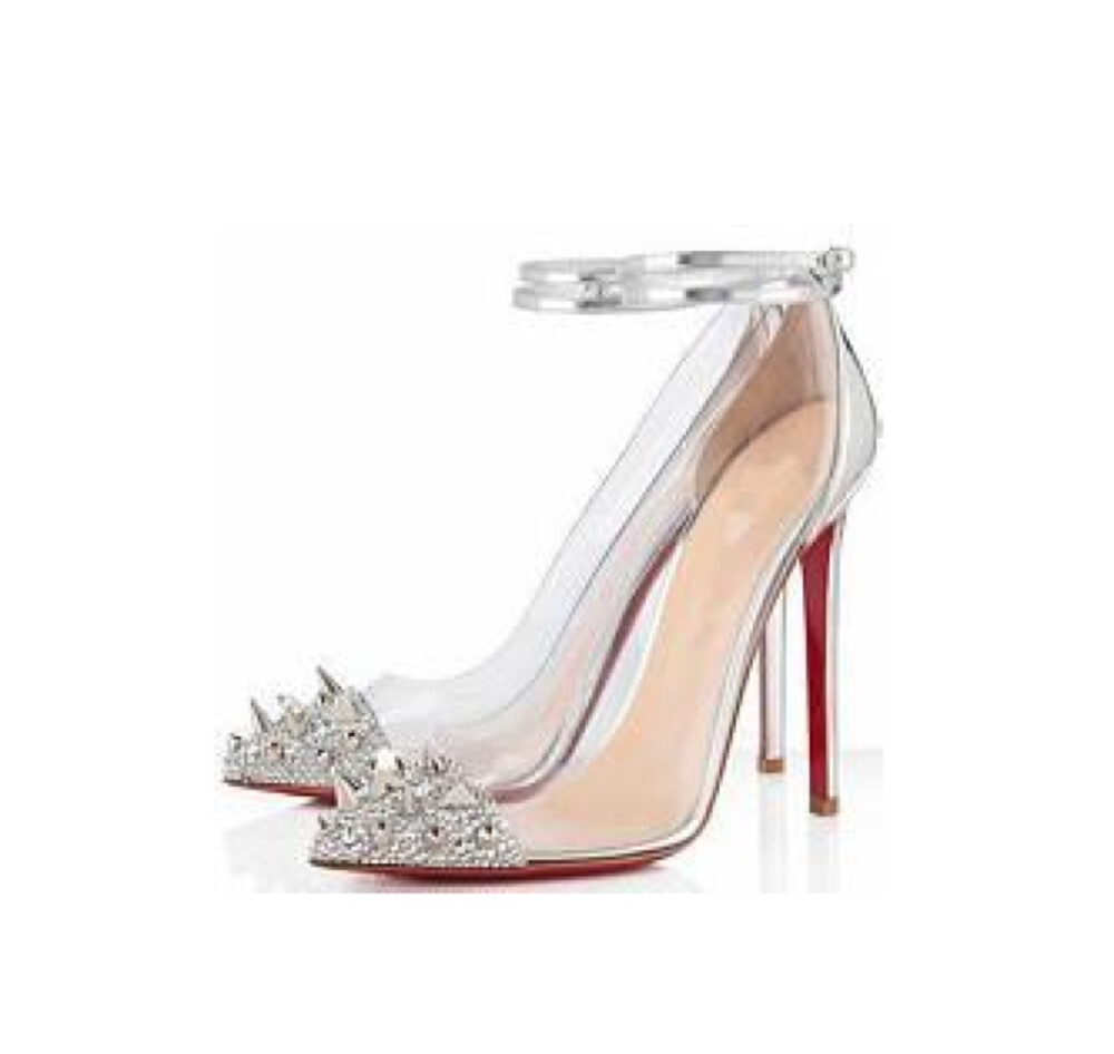 Christian Louboutin尖头透明边高跟鞋