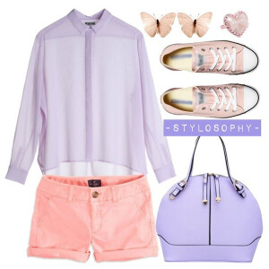 The fashion trend STYLOSOPHY『色系搭配』淡紫+淡粉
