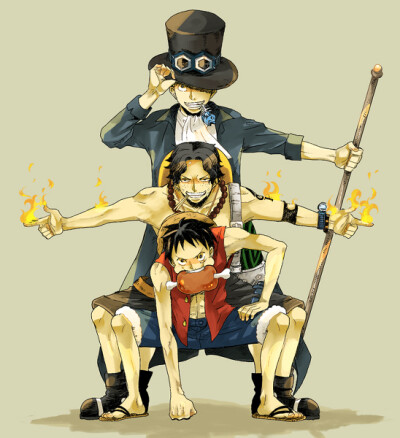 海贼王 ONE PIECE 喜欢这群阳光快乐的人们 路飞 艾斯 萨博