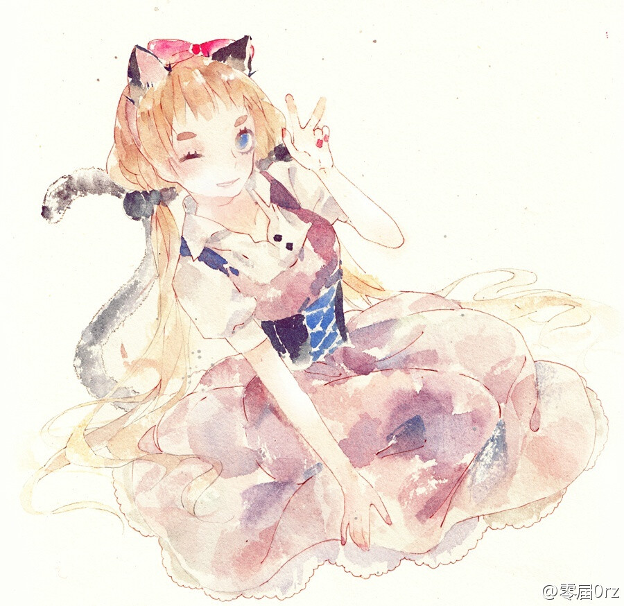动漫 水彩 手绘 作者微博@零届Orz #侵删#