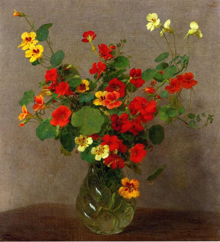 Henri Fantin-Latour 花卉作品 | 亨利·方丹·拉图尔（Henri Fantin-Latour）生于1836年，法国的画家和石板画家，他的花卉画和静物画尤为出名。