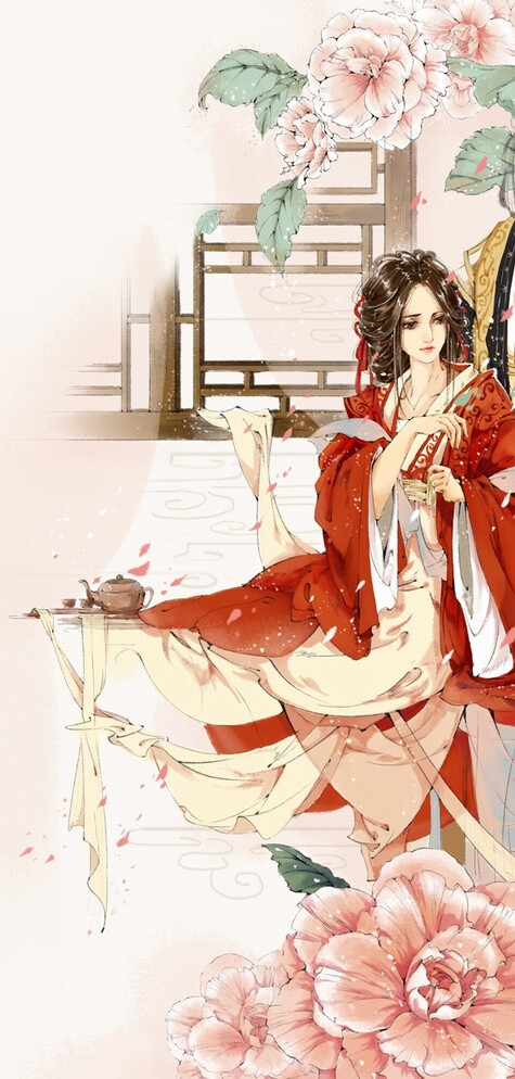 古风 美人 大红袍子 婚服 “公子可是在等我人~” “啊，等一个可以和我一起走下去的人” “那走吧” “好”