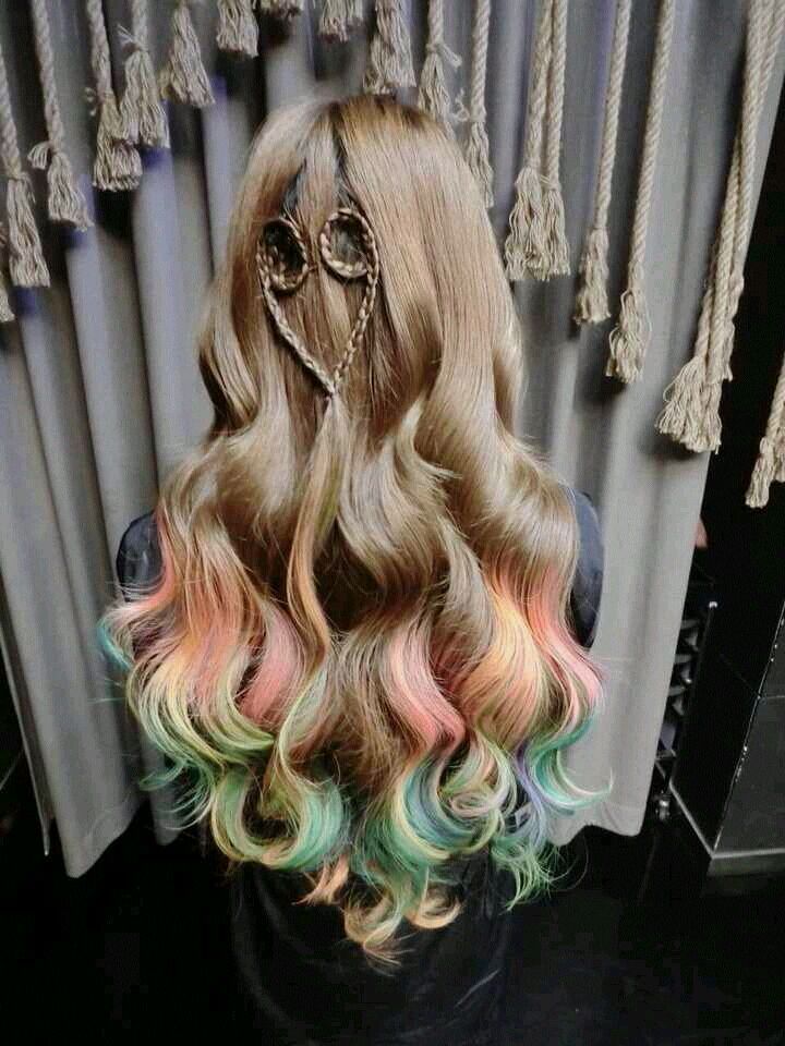 清爽短发」 挑染 渐变 彩虹 发片 长发 卷发 短发 日韩 蝴蝶结 蝎子辫