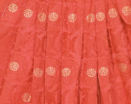 冠服纹饰之中华传统吉祥纹饰。团寿，寿为“天赐五福”之首，历代皇帝都喜欢臣子称颂其“万岁”，“万寿无疆”。所以帝后服饰中多以团寿字为饰，圆团形亦寓圆满和谐之意，团寿之中又往往点缀有“卐”字。