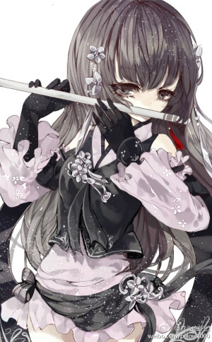 邪魅 少女 吹 萧   魅眼如丝   捞月纱衣  二次元美女