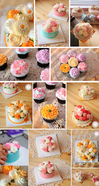 韩式cupcake裱花