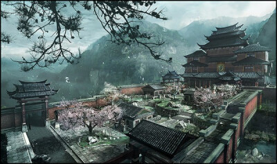 山中楼阁庭院
