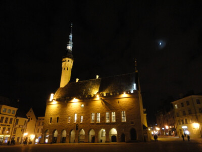 old town 的main square,这一夜是在塔林的最后一页，可怜的我因为不知轻重的买了些东西，结果包包变得很沉，不得已把一罐啤酒拿出爱喝掉了，此刻的我已经是微醺，在大广场上拍照片儿呢。哎，还有就是，那一夜真是傻…