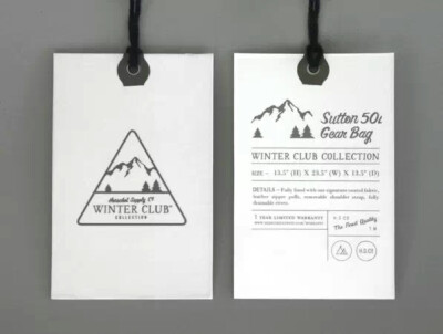 Herschel Supply公司的Winter Club Collection LOGO又是一个具象图形的优秀案例，这回是以山峰和树木的形式出现。