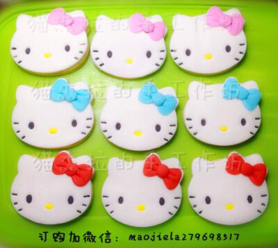 hello kitty 翻糖饼干淘宝店铺：猫杰拉的手工作坊。