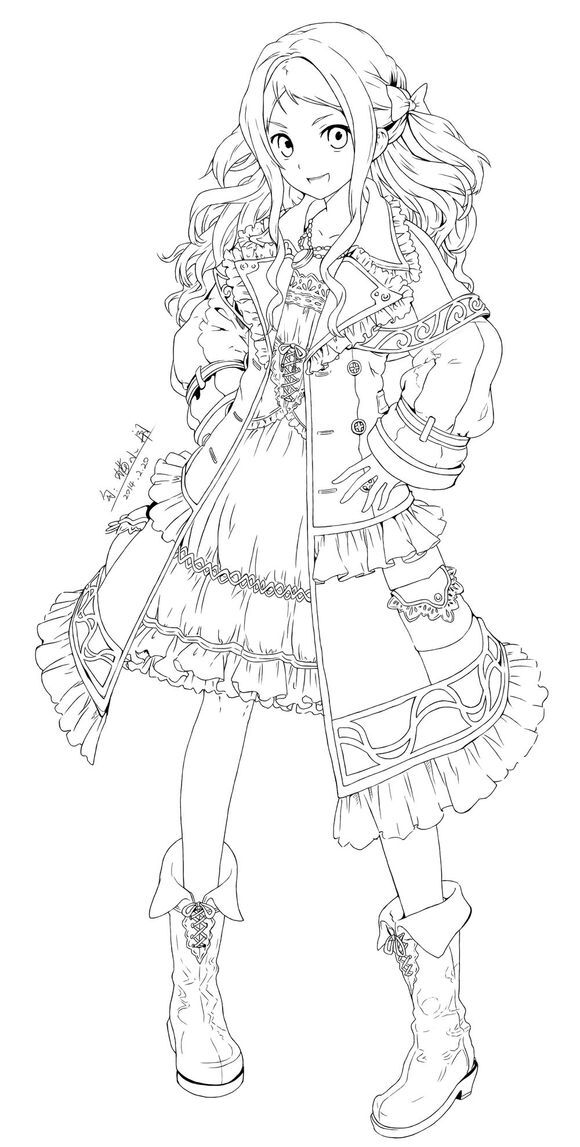 手绘线稿插画黑白素材