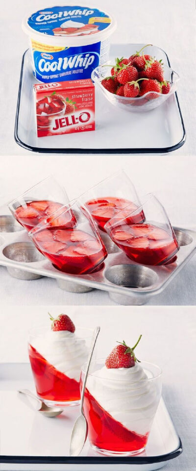 情人节 情人节DIY Valentines day ideas 草莓果冻酸奶杯