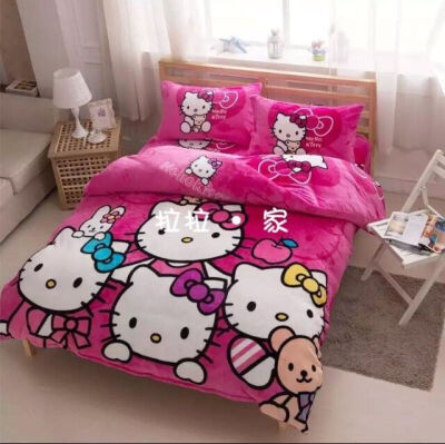 Hello Kitty 超柔法莱绒四件套 微店：http://wd.koudai.com/?userid=237576487&amp;amp;wfr=wb