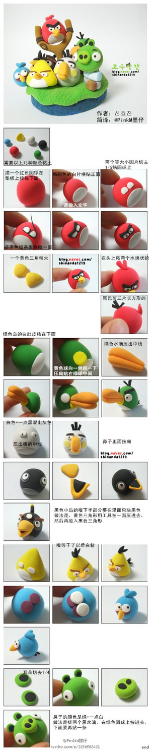 #超轻粘土 angry birds 愤怒的小鸟（来源网络，图侵删）