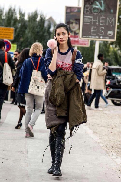 #超模#-奚梦瑶（Ming Xi）鬼马温婉可人儿，高分街拍Look...So Fashion！