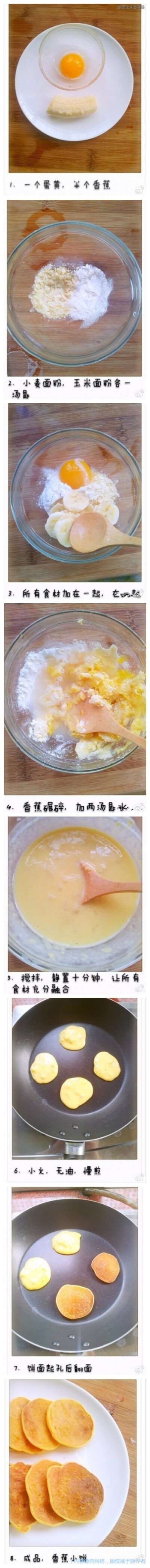 【#吃货#帖】教你自制香蕉小饼！香甜！松软！有空自己试试吧！get√