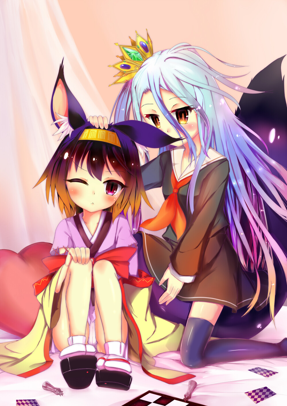 【♣】CⅠ⑨ NO GAME NO LIFE 游戏人生 动漫 人物 ：空、白、史蒂芬妮·多拉、克拉米·杰尔、菲尔·尼尔巴连、吉普莉尔、初濑伊纲、初濑伊野、巫女、特图【兄妹的擅长领域各不同，只有两人合作，才是真正不败的“空白”。】