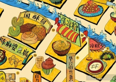 成都美食手绘地图~