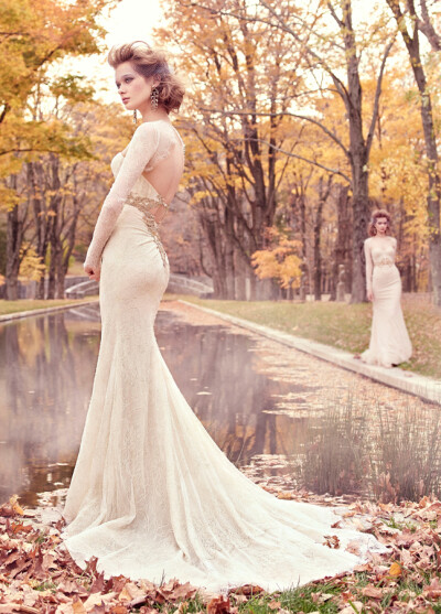 Lazaro Bridal Gowns, wedding dresses Spring 2015 collection。拉萨罗2015春夏婚纱大片。