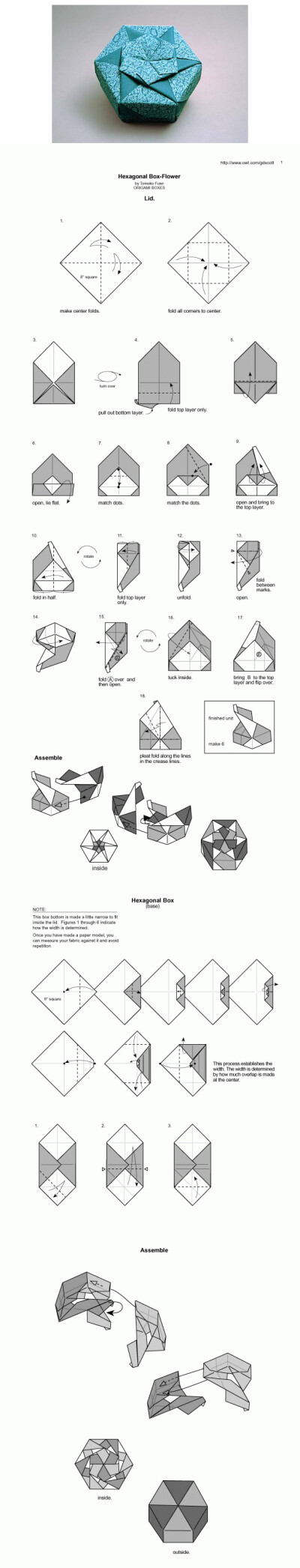 【折纸教程】六边形纸盒