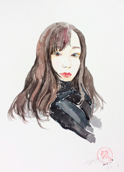 水彩 人物 插画