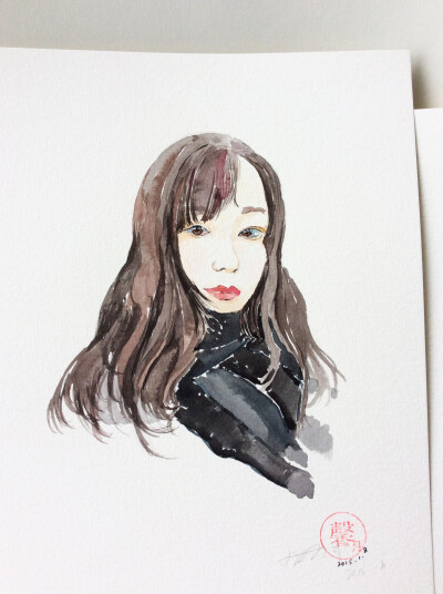 水彩 人物 插画