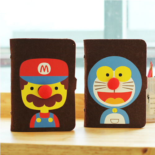 9u7动漫 哆啦A梦 马里奥 羊毛毡活页本笔记本日记本记事本