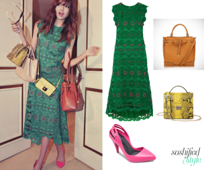 Chloé: Guipure Lace Midi Dress @ net-a-porter.com £2,148 Melissa: Classic Pointy Heels @ zalora.sg ~$130 Bean Pole: Medium Tote Bag @ beanpole.com ₩374,500 Marja Kurki: Dorothy Bag @ marjakurki.co…