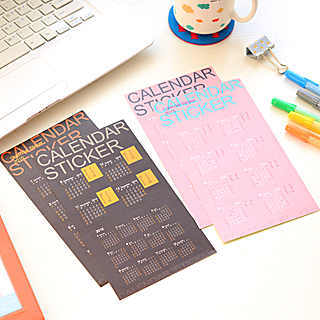 三年二班Y日韩文具 CALENDARSTICKER桌面搜索迷你台历 台历贴纸