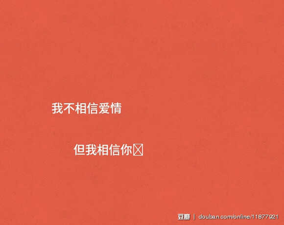 我不相信爱情 但我相信你