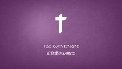 Taciturn knight. 沉默寡言的骑士。