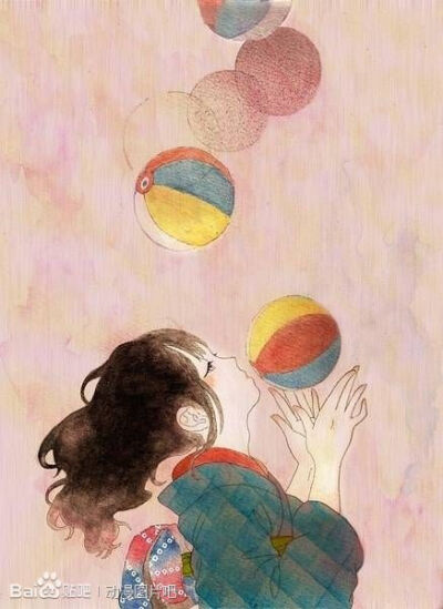 漫画水彩 动漫和服女孩子