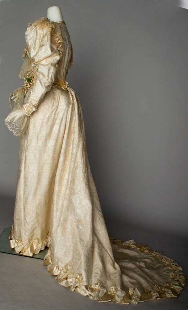 SILK WEDDING GOWN, PHILA., 1890s