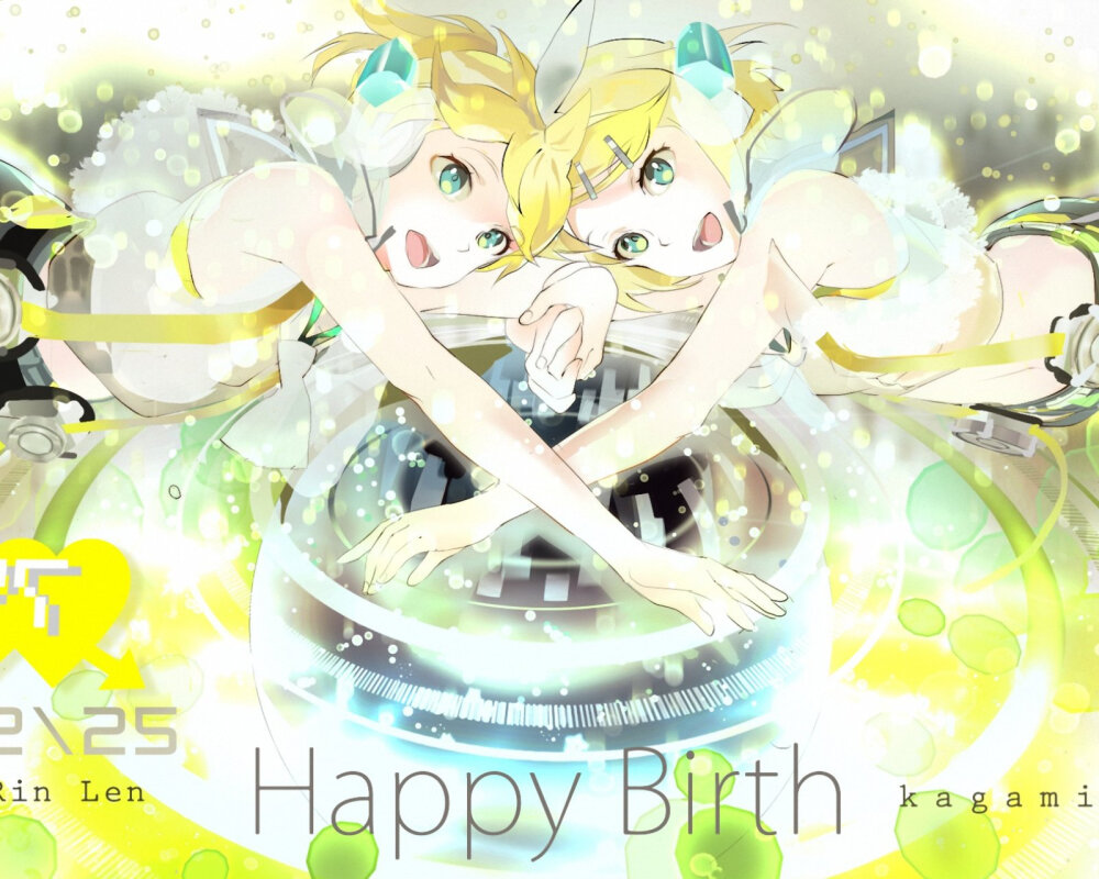 动漫壁纸二次元虚拟歌姬v家rinlen生日快乐