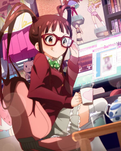 动漫 二次元 插画 少女 人物 偶像大师 松田亚利沙 iM@s Million Live! 爱马仕 アイドルデーターベース Idol Database 手机游戏 卡牌