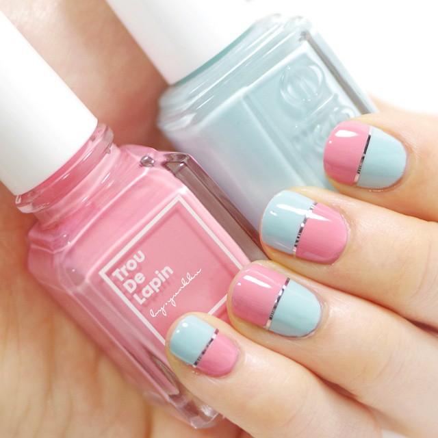 美甲 essie mint candy apple #702 trou de lapin #ever since our first kiss