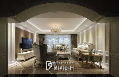 B客厅全景--硬朗硬装、浪漫的布置将大气和细腻相结合。
