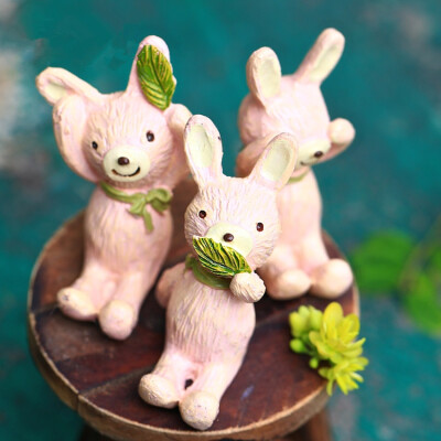 Felicity 多肉植物盆栽 苔藓微景观 装饰摆件 DIY材料 幸福兔子