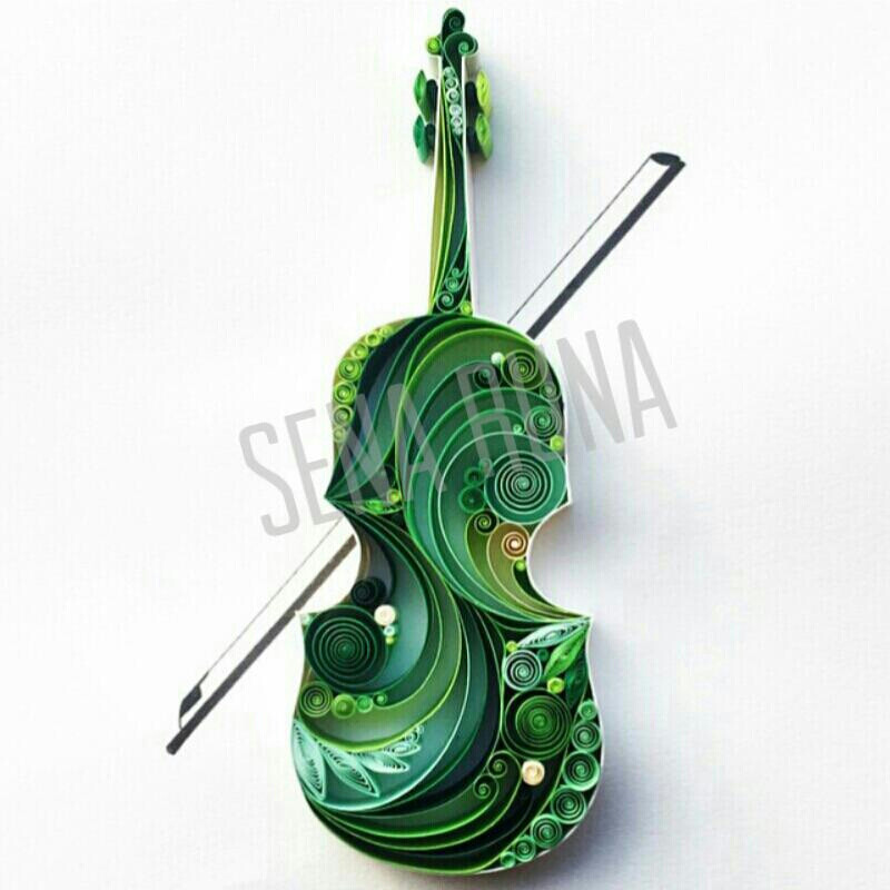 衍纸Violin 好精致的说，仿佛已经流淌出动听的乐声！
