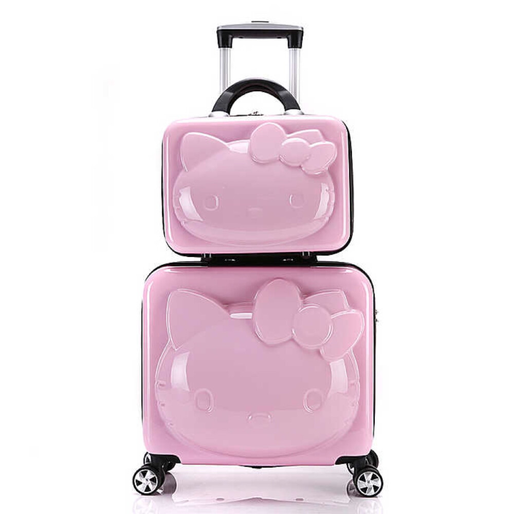 hellokitty旅行箱3D立体18寸kitty拉杆箱万向轮儿童行李箱登机箱