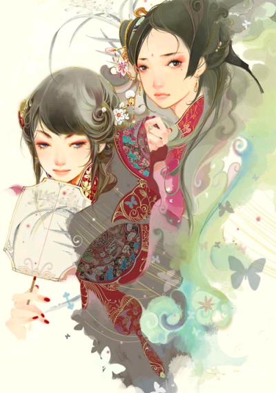 古风，手绘，呀呀