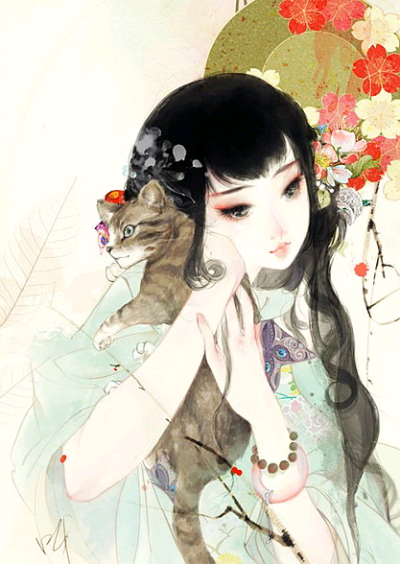 古风，手绘，呀呀