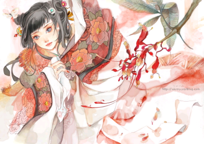 古风，手绘，呀呀