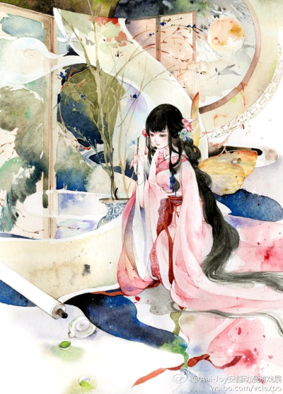 古风，手绘，呀呀