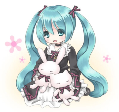 初音 双马尾 萌 礼服