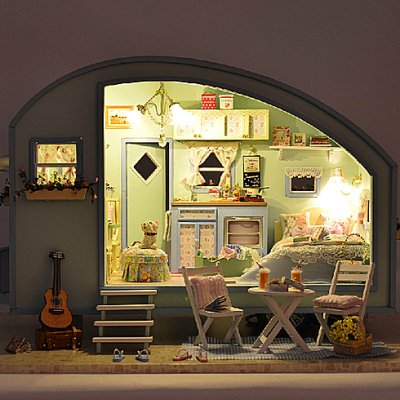 diy小屋时光之旅手工拼装会说话房子模型玩具别墅礼物